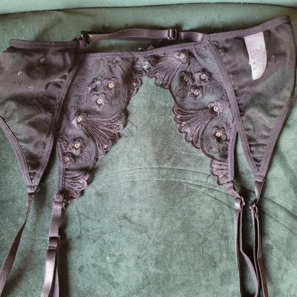 Shirley of Hollywood garter belt black lace size large - Picture 4 of 5